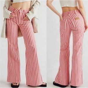 Wrangler Wanderer 622 High rise flare jeans raspberry ripple stripe Size 26X34